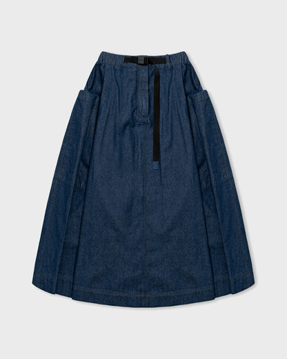 [AG.W] Belt Bloom Denim Skirt - Indigo Denim