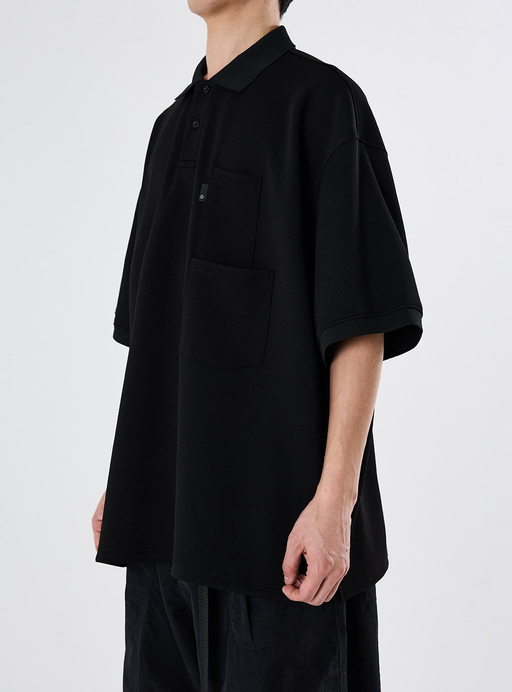 [SS24]WIDE POLO H/S SHIRT / BLACK