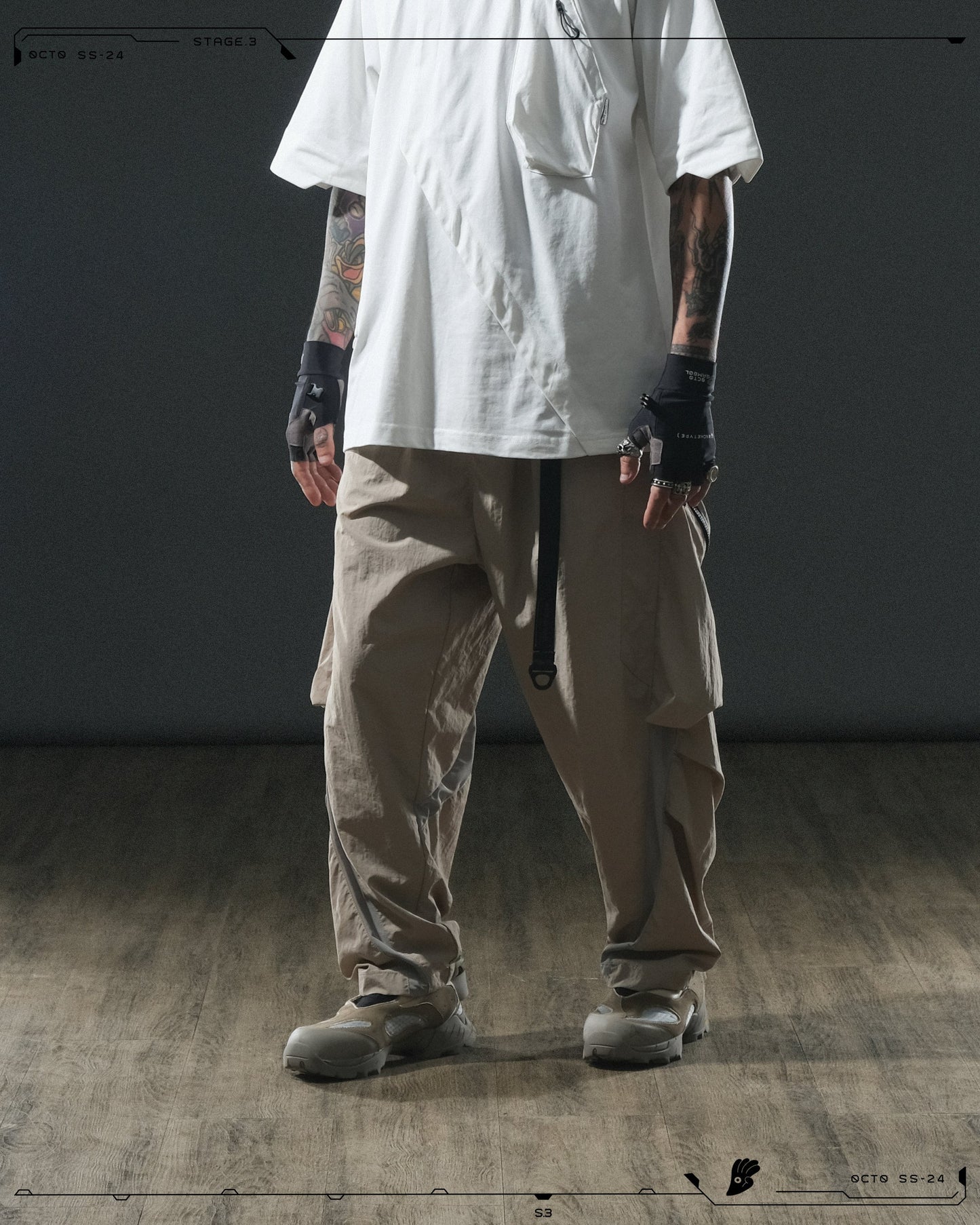 S24 / 13 — P -02 Tornado Arc Wide Pants (Smoke Grey)