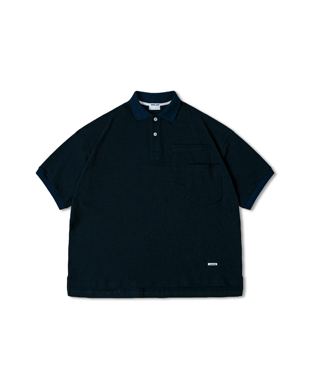 [AG] Double Pocket PK Half Tee - Navy