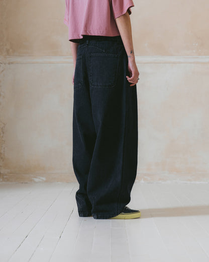 [AG.W] Tin Denim Balloon Pants - Black Denim