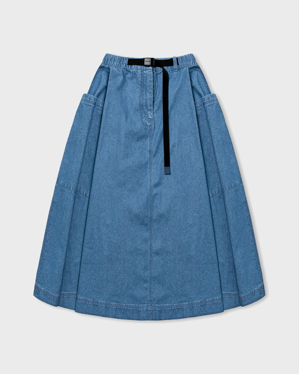 [AG.W] Belt Bloom Denim Skirt - Blue Denim