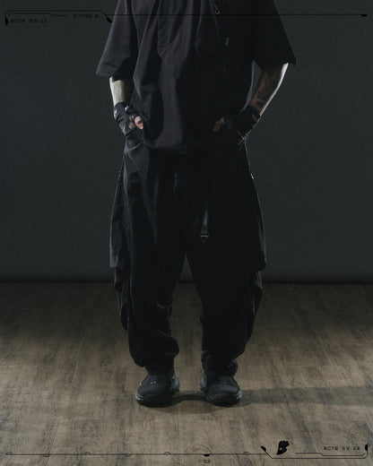 S24 / 13 — P -02 Tornado Arc Wide Pants (Black)