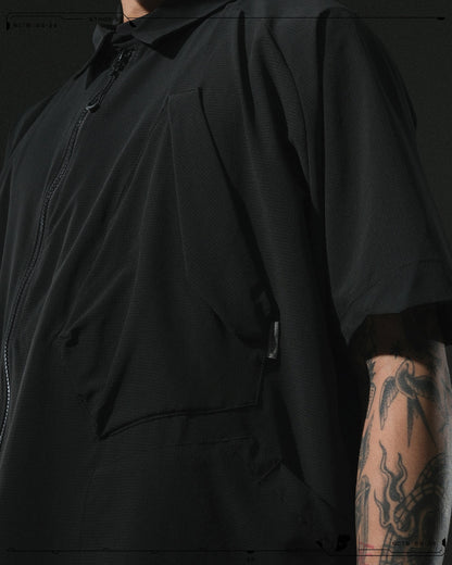 S24 / 14 — ST-03 Diagonal Sukkiri Shirt (Black)