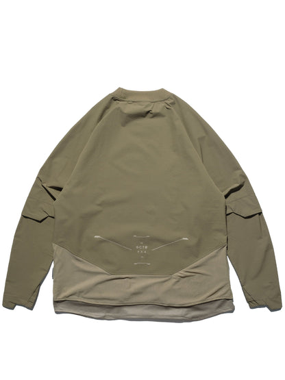 P.R.E /S24-PS-T1 Hierarchical Tornado Long Sleeves T-shirt (Beige Green)