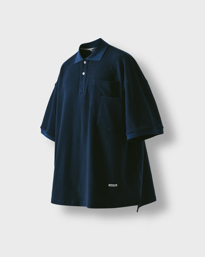 [AG] Double Pocket PK Half Tee - Navy