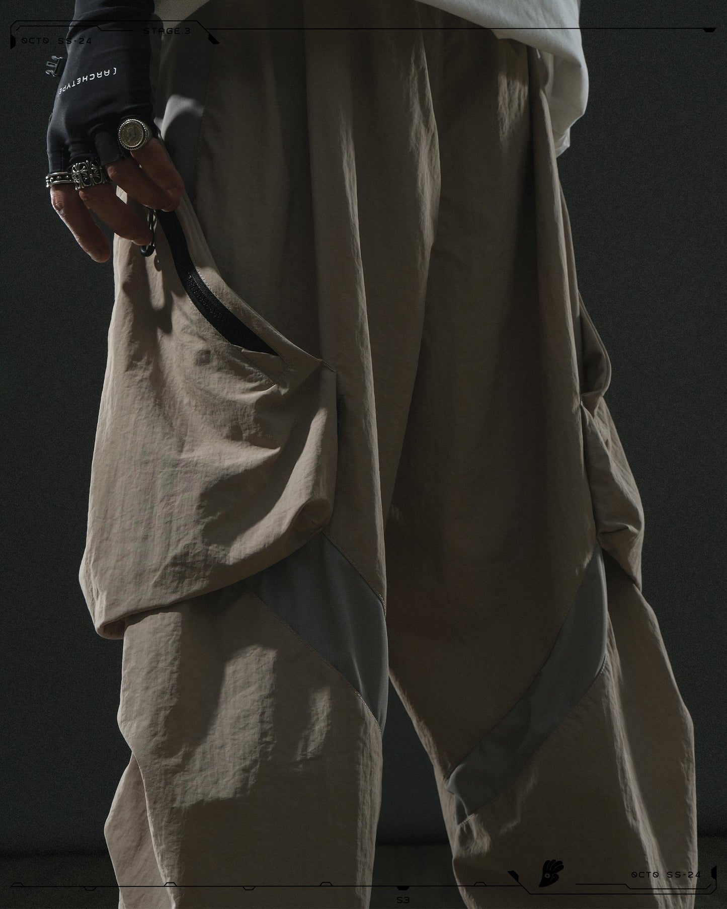 S24 / 13 — P -02 Tornado Arc Wide Pants (Smoke Grey)