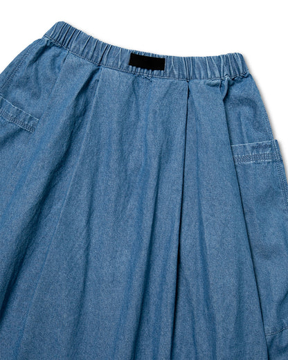 [AG.W] Belt Bloom Denim Skirt - Blue Denim