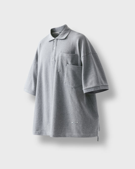 [AG] Double Pocket PK Half Tee - Grey