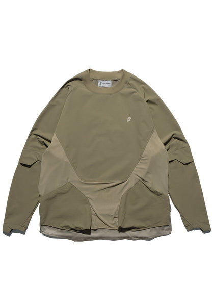 P.R.E /S24-PS-T1 Hierarchical Tornado Long Sleeves T-shirt (Beige Green)