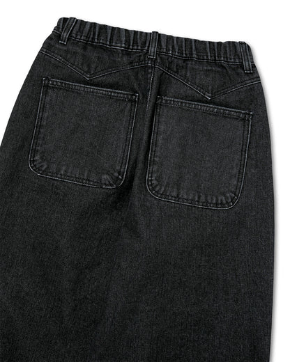 [AG.W] Tin Denim Balloon Pants - Black Denim