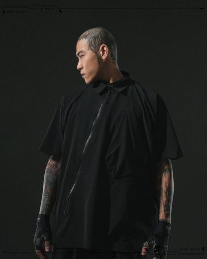 S24 / 14 — ST-03 Diagonal Sukkiri Shirt (Black)