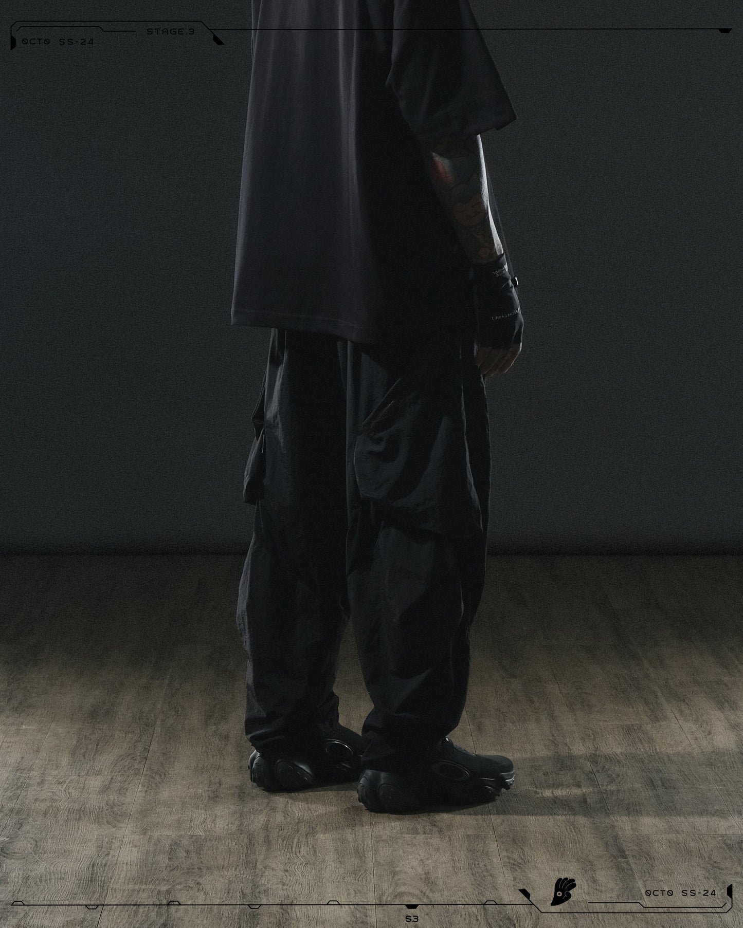 S24 / 13 — P -02 Tornado Arc Wide Pants (Black)