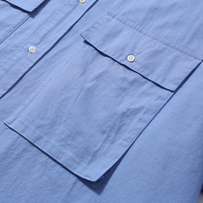 WIDE UTILITY HALF SHIRT / BLUE OXFORD