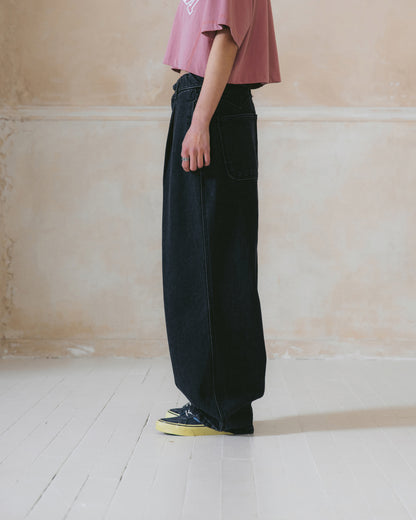 [AG.W] Tin Denim Balloon Pants - Black Denim