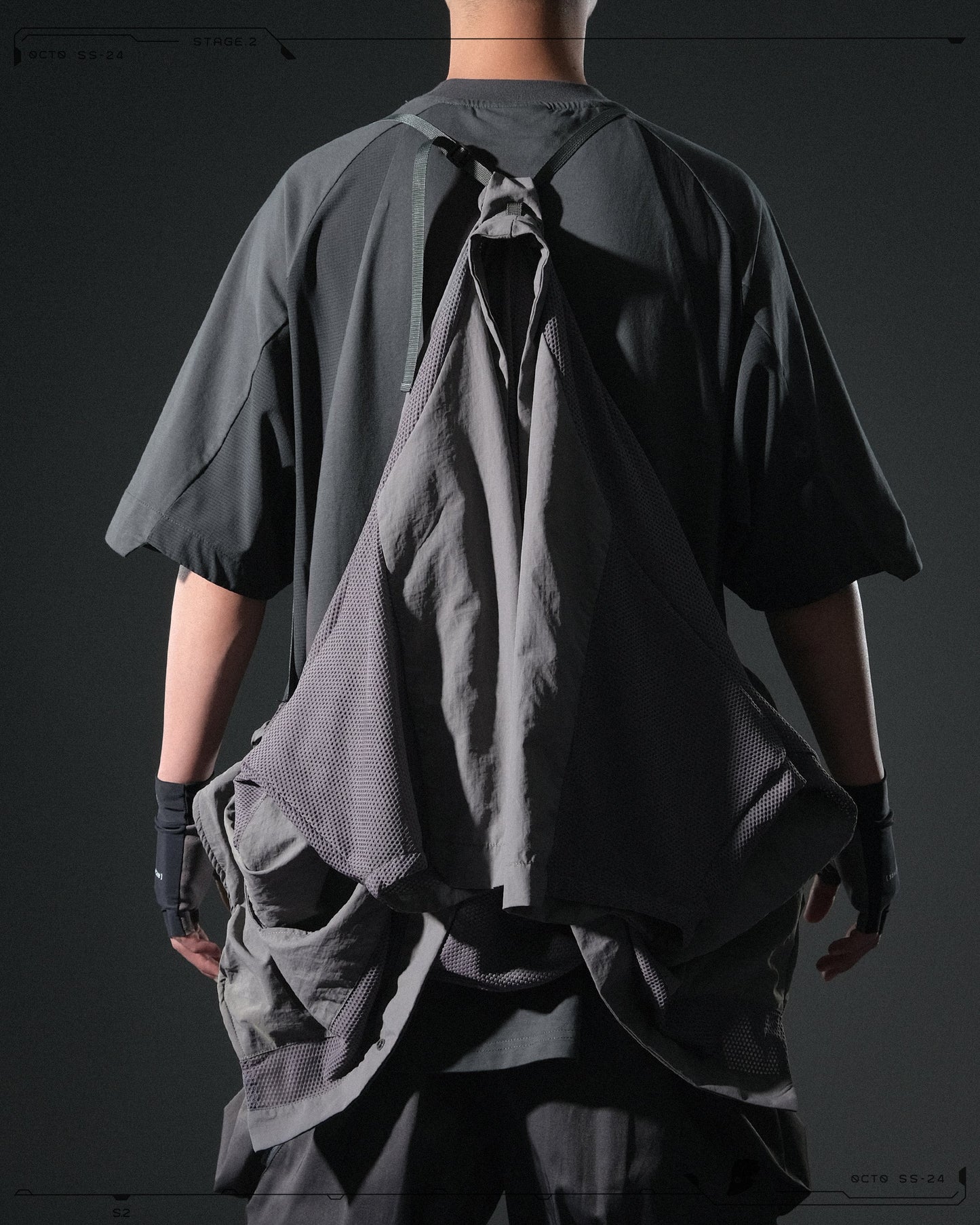 S24 / 08 — O-02 Double Splicing Tornado Kimono (Steel Grey)