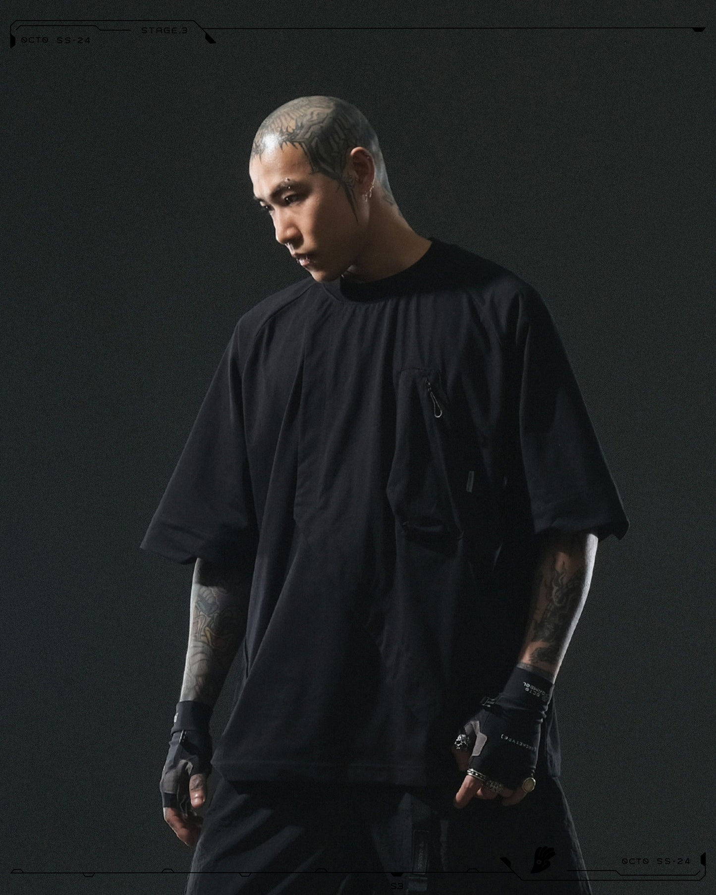 S24 / 12 — T-04 Trapezoid Sukkiri T-shirt (Black)