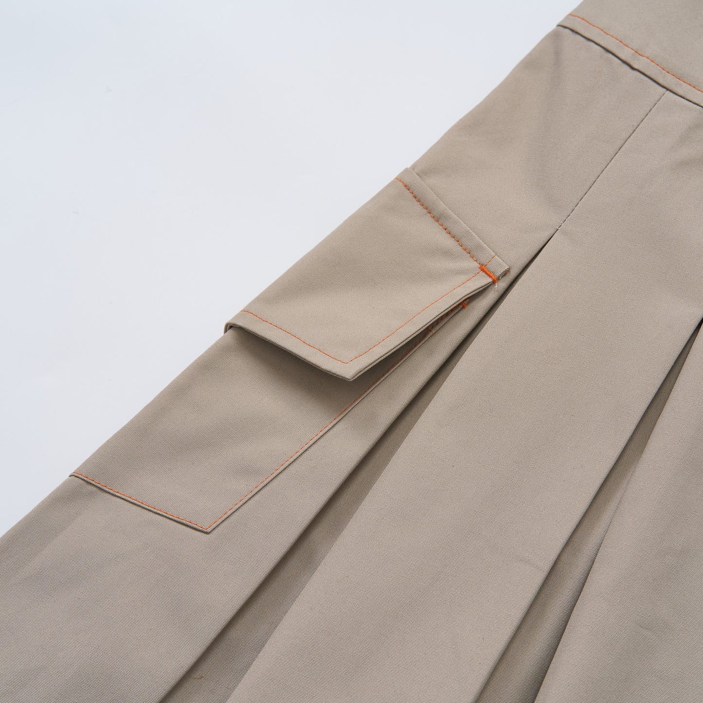 AW/SS24-35D Khaki Pleated Skirt