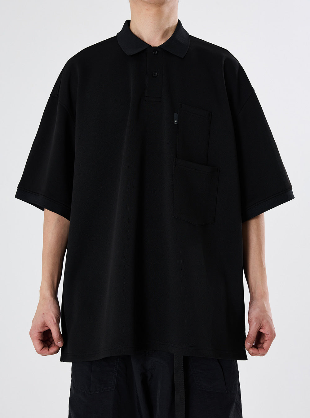 [SS24]WIDE POLO H/S SHIRT / BLACK