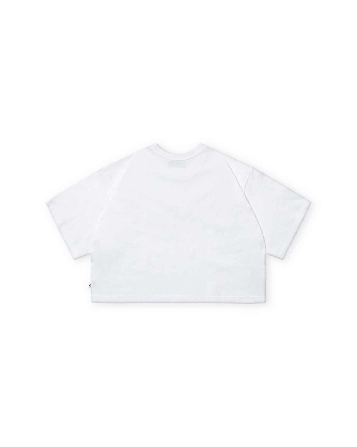 [AG.W] Applique Crop Half Tee - White