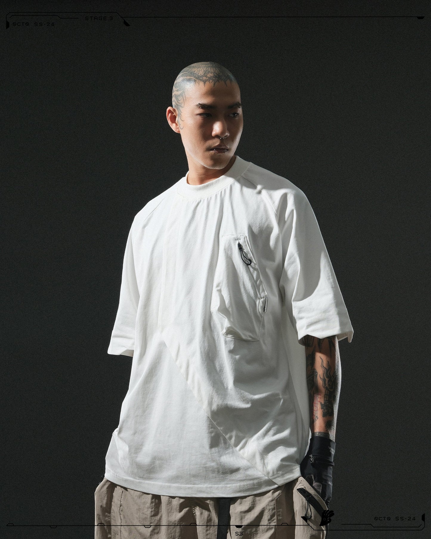 S24 / 12 — T-04 Trapezoid Sukkiri T-shirt (White)