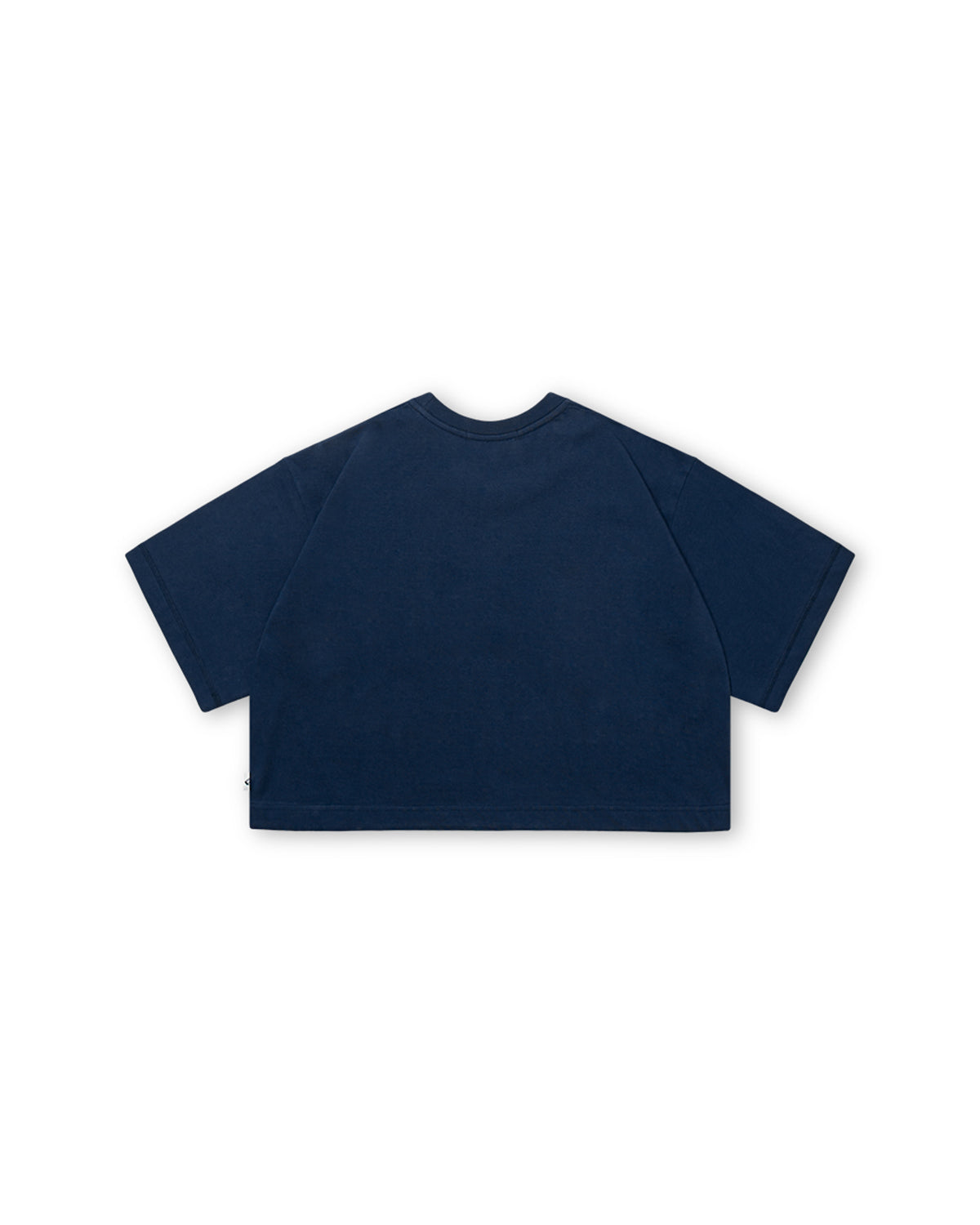 [AG.W] Applique Crop Half Tee - Navy