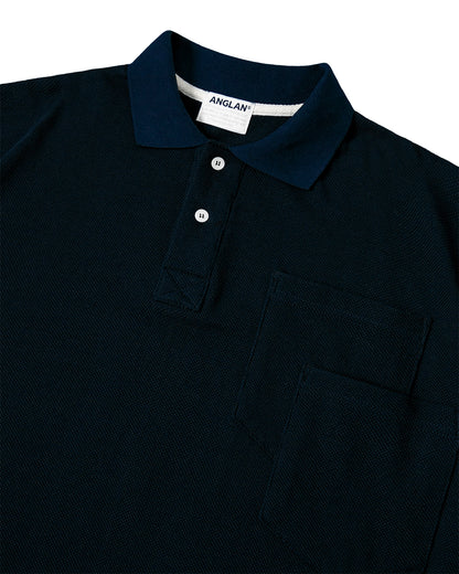 [AG] Double Pocket PK Half Tee - Navy