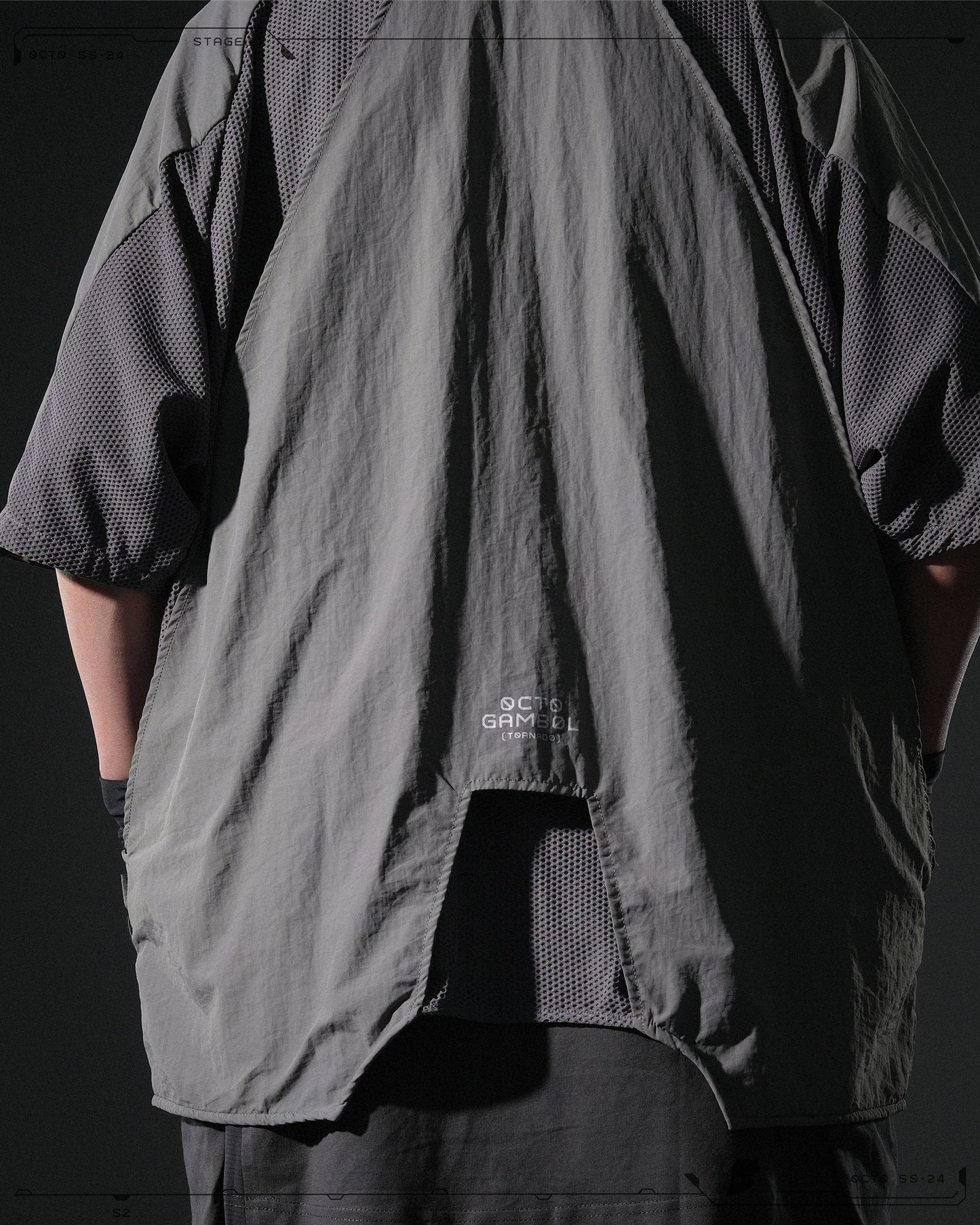 S24 / 08 — O-02 Double Splicing Tornado Kimono (Steel Grey)