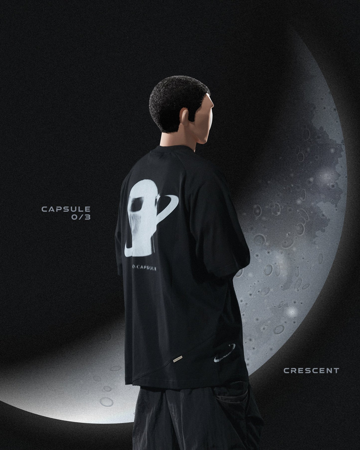 S24 / C-03-T2 Crescent Graphic T-shirt (Black)