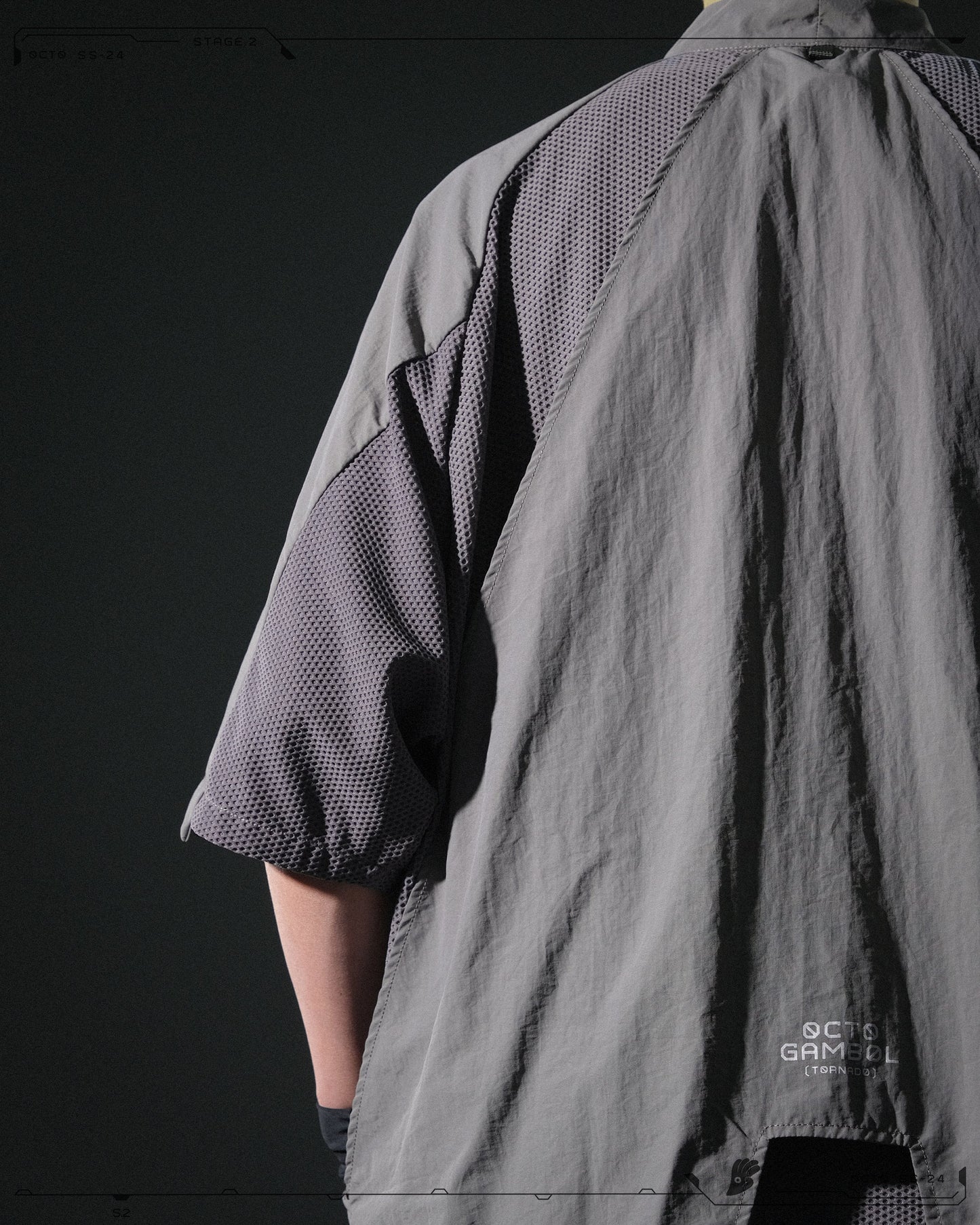 S24 / 08 — O-02 Double Splicing Tornado Kimono (Steel Grey)